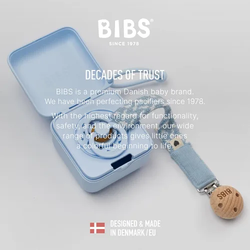 Miniatura 5 de Bibs Paquete de caja de chupete para bebé, coloridos chupetes y caja de chupete, kit esencial para bebés felices y padres ocupados, color azul bebé