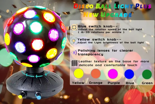 Miniatura 4 de Proyector de luz nocturna LED de bola de discoteca giratoria de 360°, lámpara ajustable de brillo para fiestas, iluminación, Halloween, Navidad