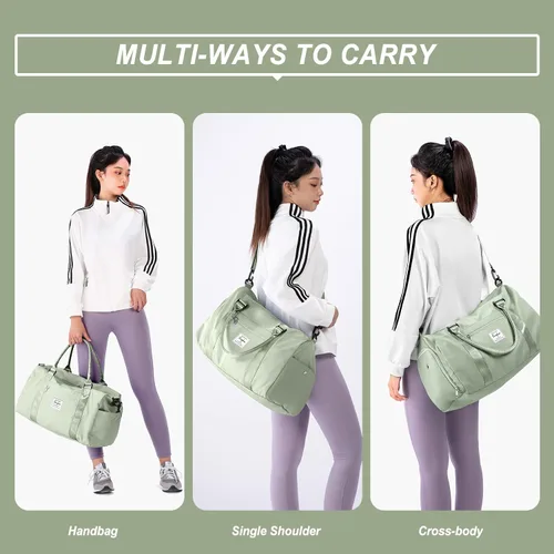 Miniatura 2 de Weekender Gym - Bolsas de lona para mujer con neceser, A-verde