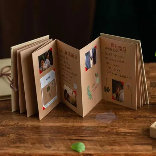 Miniatura 5 de Álbum de fotos de bricolaje autoadhesivo, 5 pulgadas, 6 pulgadas, 8 pulgadas, kraft/álbum de papel negro, colección de fotos, libro de recuerdos