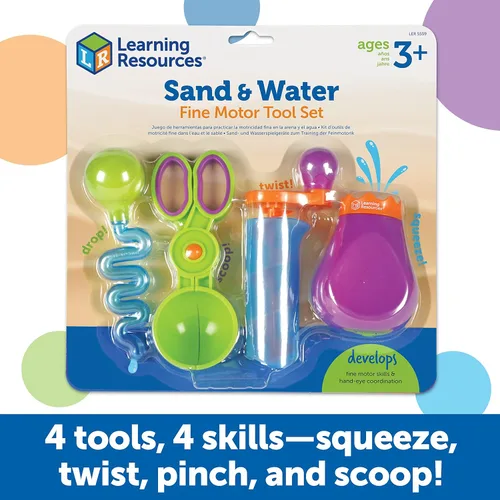 Miniatura 4 de Learning Resources Juego de motricidad fina de arena y agua, juguetes para ansiedad, juego de cubo de agua, herramientas de juegos esenciales