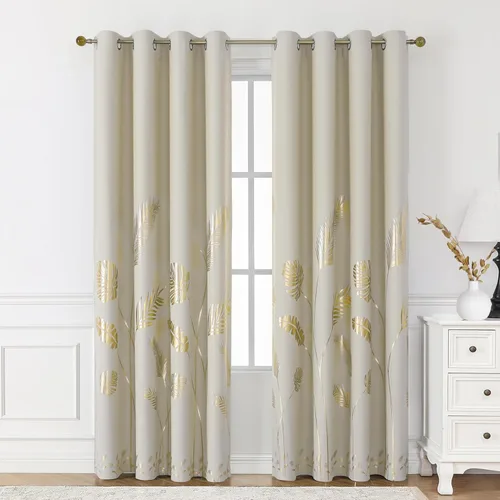 Miniatura 90 de BUHUA - Cortinas opacas blancas, cortinas plateadas, juego de 2 paneles de cortinas con ojales para dormitorio, elegante tratamiento de ventana