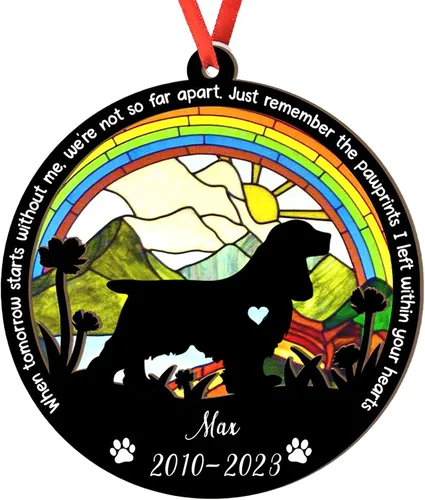Miniatura 82 de Adorno personalizado para atrapasoles de sabueso afgano, adorno de Navidad de sabueso afgano, regalo para perro amante, sabueso afgano conmemorativo