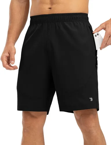 Rdruko Pantalones cortos de senderismo para hombre con bolsillos con cremallera, 7 pulgadas, ligeros, de secado rápido, pantalones cortos de