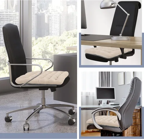 Miniatura 6 de BUYUE Good Support - Cojín acolchado para silla de oficina, terciopelo suave, cómodo, antideslizante, para escritorio de computadora, silla