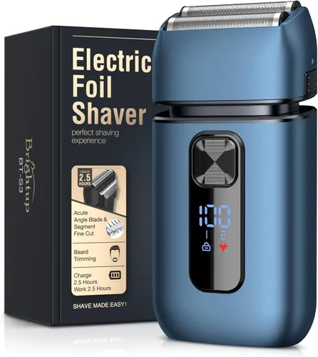 Miniatura 9 de Brightup - Afeitadoras eléctricas de lámina para hombres - Maquinilla de afeitar eléctrica suave y de corte cercano para hombres con recortador