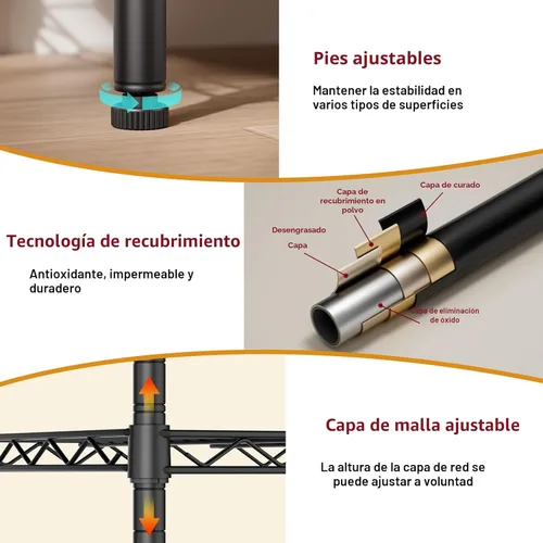 Miniatura 7 de SINGAYE 2 estantes de alambre pequeños para cocina, despensa, cerca de casa, organizadores y almacenamiento, estante de baño, sala de lavandería