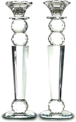 Miniatura 8 de Allgala Juego de 2 candelabros de bola hechos a mano con pilar cónico inverso hecho a mano de 8.5 pulgadas HD89151