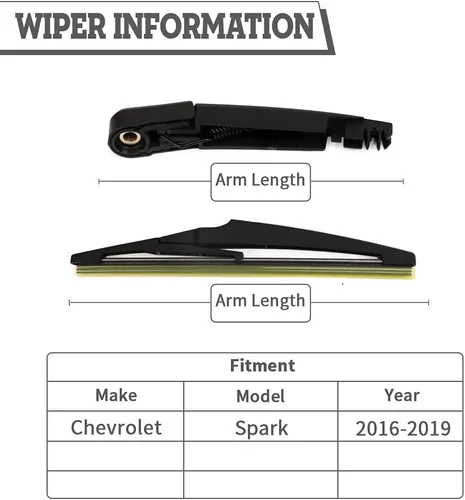 Miniatura 2 de Juego de tuercas para brazo de limpiaparabrisas trasero de repuesto para Chevrolet Chevy Spark 2016-2022, conjunto de accesorios de cubierta