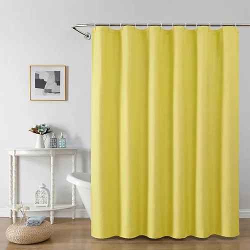 Miniatura 23 de OWENIE Cortina de ducha blanca para baño, 96 pulgadas, extra larga, elegante cortina de ducha de tela texturizada en relieve 3D, repelente al agua