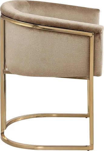 Miniatura 6 de Meridian Furniture 758Beige-C Tierra Collection Modern Silla de comedor tapizada contemporánea con lujoso terciopelo beige, acabado de latón