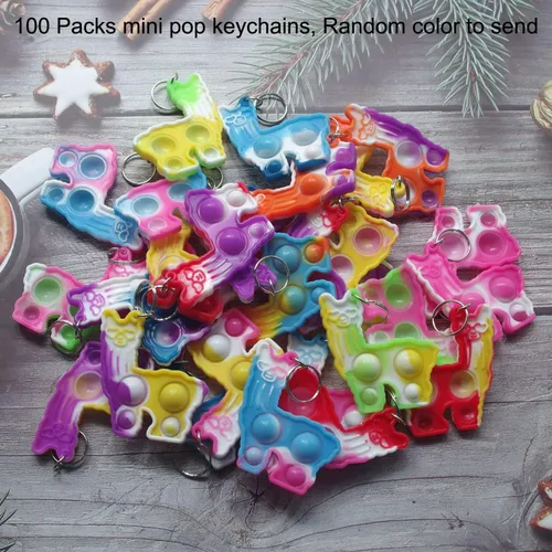 Miniatura 2 de Paquete de 30 llaveros de alpaca con diseño de arcoíris a granel, lindas llamas, de alpaca, regalo de burbujas para adultos, niños y niñas, regalos