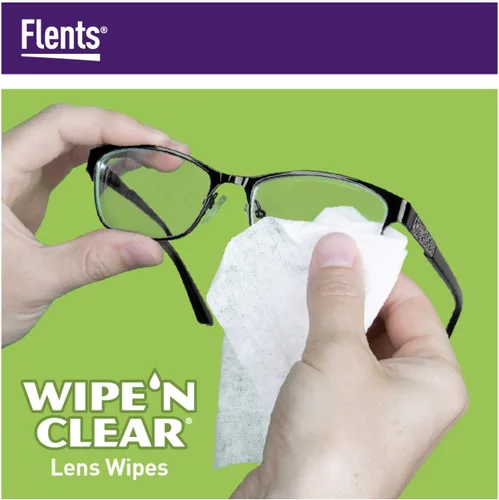 Miniatura 5 de Flents Toallitas limpiadoras de lentes – 225 unidades (3 cajas de 75) paños de limpieza prehumedecidos envueltos individualmente antirayas