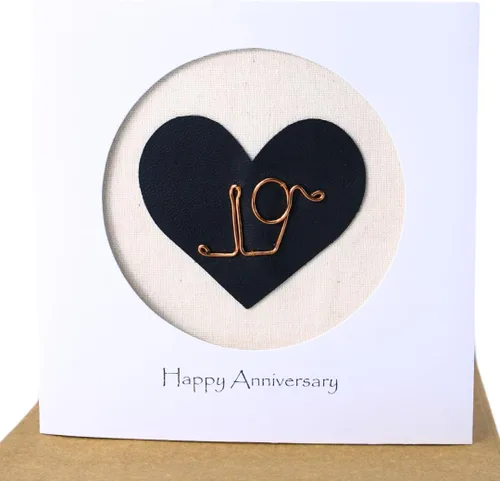 Miniatura 21 de Camellia Bees Tarjeta de 10º Aniversario, Tarjeta Temática de Boda en Lata de Aluminio para Esposo, Esposa, Pareja (10º)