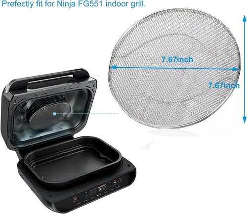 Miniatura 2 de Paquete de 2 protectores contra salpicaduras para Ninja Foodi FG551, protector contra salpicaduras reutilizable de acero inoxidable 304, a prueba