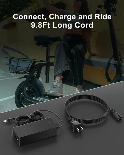 Miniatura 3 de VHBW Cargador Phantomgogo de 42 V compatible con scooter eléctrico R1, protección de seguridad inteligente, carga rápida, indicador LED, reemplazo