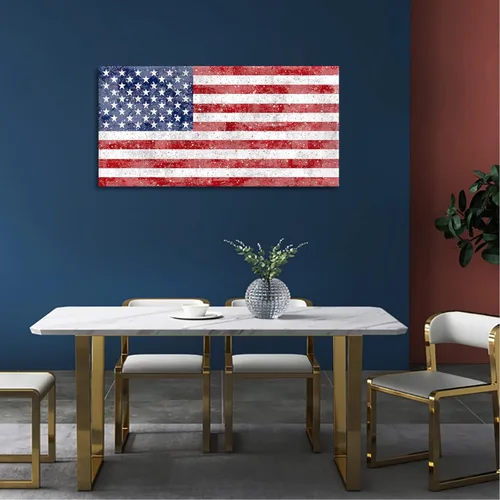 Miniatura 5 de Lienzo con la bandera estadounidense para pared, cuadros de pared de la antigua gloria de los Estados Unidos, decoración de pared de sala de estar