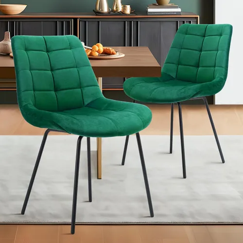NicBex Sillas de comedor de terciopelo, sillas de recepción tapizadas, silla decorativa copetuda con patas de metal para la cocina del hogar, sala