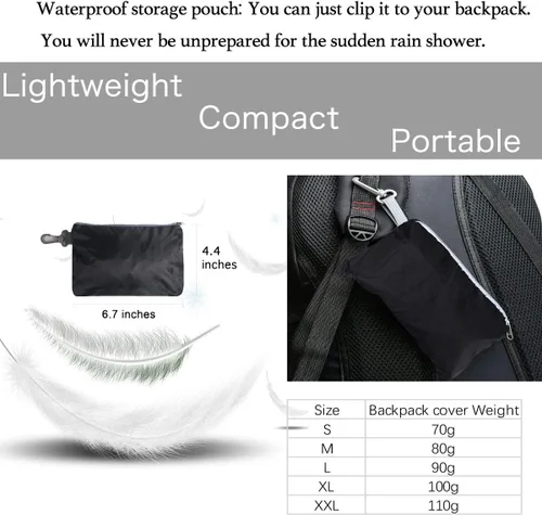 Miniatura 5 de Frelaxy - Funda impermeable para mochila, nivel de impermeabilidad de 10000 mm, estructura multicapa ultrarresistente mejorada, correa con hebilla