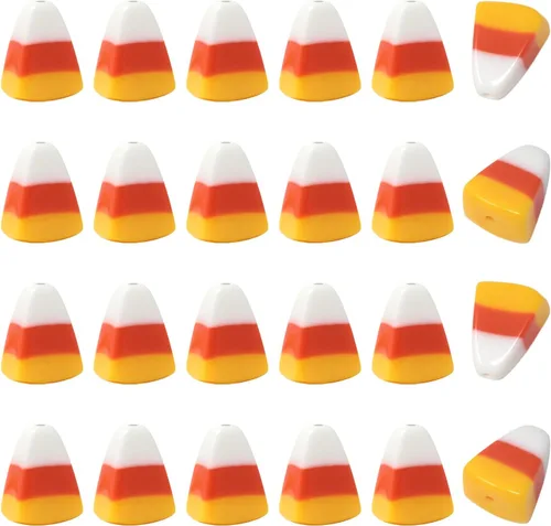 Honbay 24 cuentas de resina de maíz de caramelo artificiales para alimentos, cuentas espaciadoras de Acción de Gracias, Halloween, Navidad, cuentas