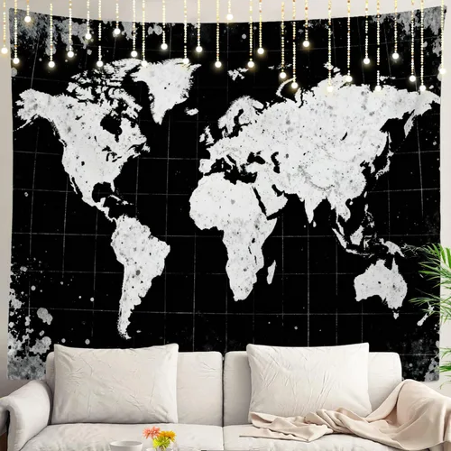 Miniatura 83 de Shrahala Tapiz de pared de hojas de arce otoñal, hojas rojas llameantes, fondo negro, tapiz grande para colgar en la pared, tapiz decorativo