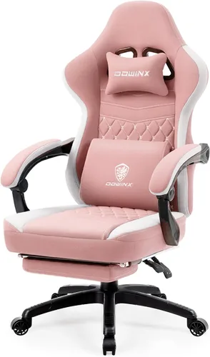 Miniatura 13 de Silla de juegos Dowinx con tela transpirable, silla de computadora con colchón de resorte de bolsillo, silla de oficina cómoda con almohadilla