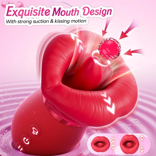Miniatura 3 de Vibrador de juguete sexual para adultos para mujeres – Sovokn 5 en 1 vibrador de succión bucal rosa juguete sexual 10 lamiendo la lengua, 3 juguetes
