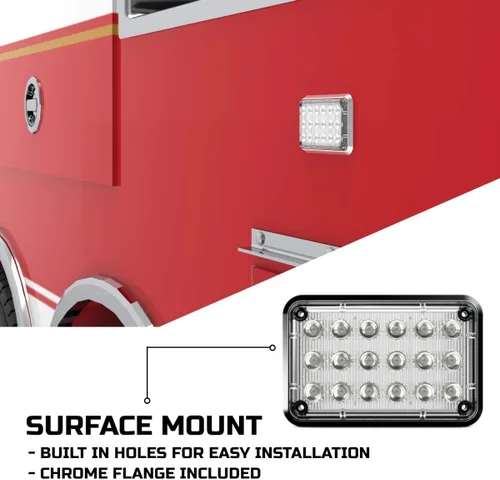 Miniatura 3 de Alpha-Z 6x4 Ambulancia LED Montaje en Superficie Luces estroboscópicas de emergencia y camión de bomberos Luz de advertencia ultra delgada