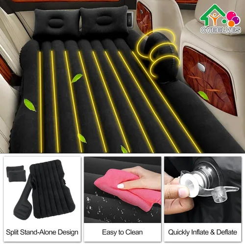 Miniatura 4 de Colchón inflable para automóvil, colchón para asiento trasero de caravana, viajes para automóvil, SUV, camión, berlina, furgonetas, coches grandes