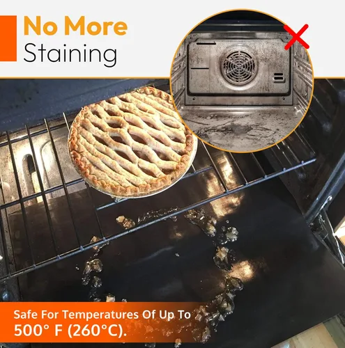 Miniatura 5 de Revestimientos de horno de servicio pesado para la parte inferior del horno, revestimientos de teflón antiadherentes para cocinas eléctricas