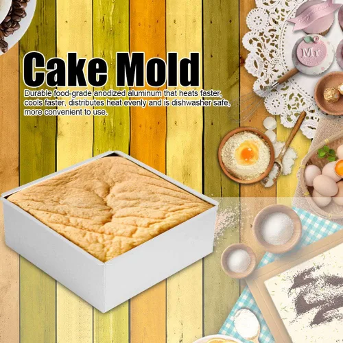 Miniatura 4 de Pastel de hornear, bandeja de pastel de queso recta de aluminio, horneado de pastel antiadherente con pluma extraíble