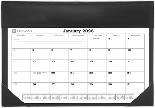 Miniatura 7 de Dacasso Black Leather Double Wall Calendar with 2026 Insert - Luxury Leather Double Wall Calendar with 2026 Insert - Executive Office Organization &