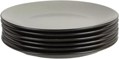 Miniatura 4 de 10 Strawberry Street Juego de 6 platos de ensalada Coupe de 8.0 in, color negro/gris