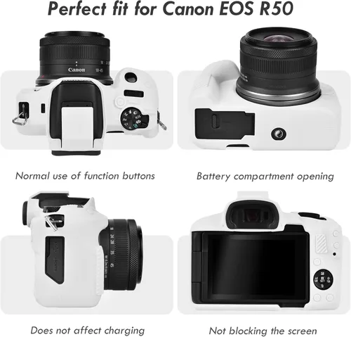 Miniatura 3 de Rieibi EOSR50 EOS R50 Estuche, Estuche Protector de Silicona Suave para Cámara Vlogging Canon EOS R50 EOSR50, Estuche de Cámara EOS R50 de Agarre