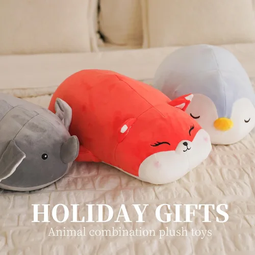 Miniatura 9 de FFxiong Peluche de zorro de 22 pulgadas, almohada grande y suave para el cuerpo, juguete de peluche Kawaii para niñas, regalos para niños, niñas
