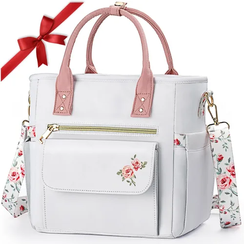 Miniatura 25 de GLORIEROO Lonchera Deluxe Aislada para Mujeres - Lonchera Térmica a Prueba de Fugas Impermeable con Múltiples Bolsillos y Correa Removible
