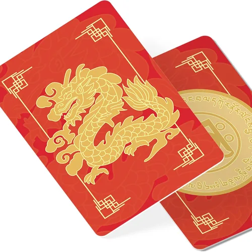 Miniatura 10 de Bandera de prosperidad con amuleto de dragón Feng Shui, símbolo de victoria y suerte de Feng Shui, regalo de Feng Shui, tarjeta de talismán