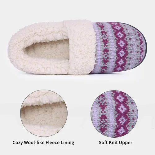 Miniatura 3 de Evshine Pantuflas mullidas de espuma viscoelástica con parte trasera cerrada para mujer, con forro polar, para interiores y exteriores