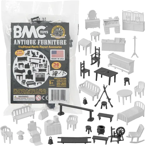 Miniatura 8 de BMC Classic Marx - Muebles antiguos – 36 piezas de casa de muñecas de plástico accesorios