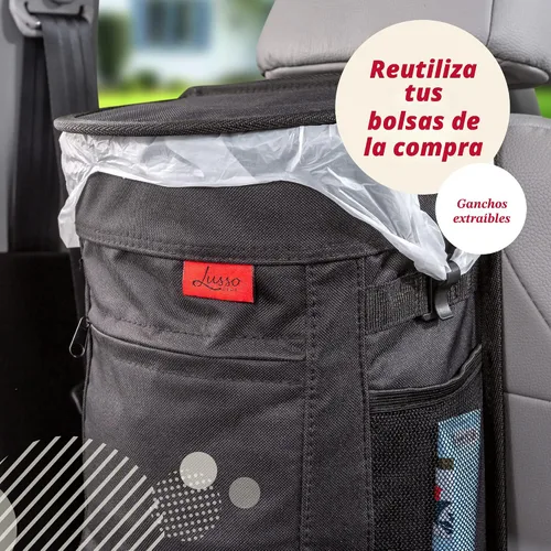 Miniatura 7 de Lusso Gear - Basurero para automóvil a prueba de derrames, cubo de basura colgante de 2.5 galones, para hombres y mujeres, interior extraíble