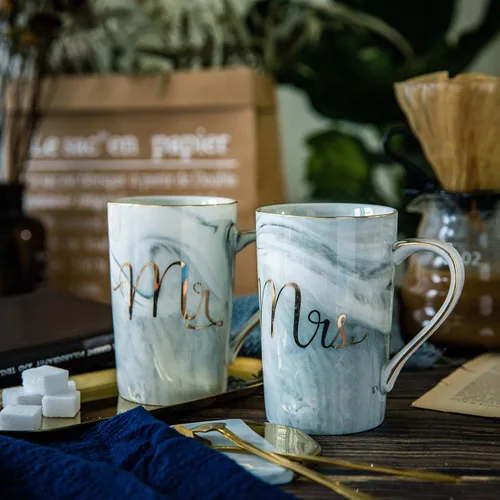 Miniatura 8 de Jumway Tazas de café Mr and Mrs – Regalos de boda – Juego de tazas Mr and Mrs – para novia y novio – Regalos para despedida de soltera, compromiso