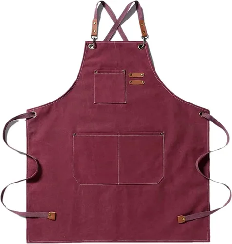 Miniatura 12 de Delantal resistente con bolsillos y correa cruzada ajustable para niños y niñas Azul oscuro