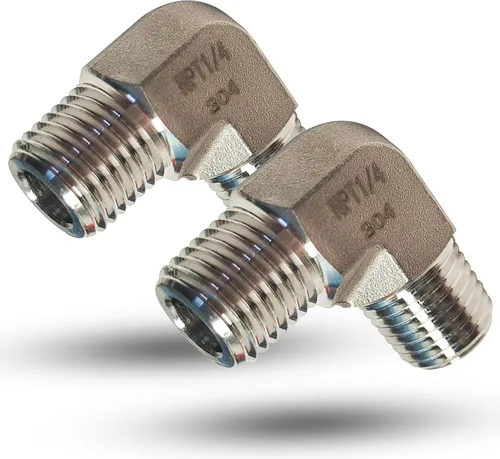 Miniatura 11 de 2 piezas de codo de calle de 90 grados, adaptador de codo de barra forjada de acero inoxidable 304, accesorios de tubería de alta resistencia