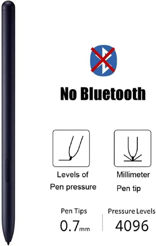 Miniatura 2 de Tab S7 / S7+ S Pen - Lápiz capacitivo de repuesto para Samsung Galaxy Tab S7, S7 Plus, S7 FE (EJ-PT870) + puntas/puntas (sin Bluetooth) (negro)