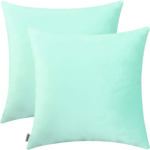 Miniatura 40 de Jeneoo Cómodas fundas de almohada de terciopelo suaves y gruesas para niños, para sofá, fundas de cojín decorativas sólidas cuadradas para Lavanda