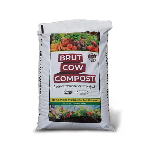 Brut Cow Compost – Enmienda orgánica de suelo de estiércol de vaca compostado rico en nutrientes – Compost 100% puro, fertilizante sin aditivos para