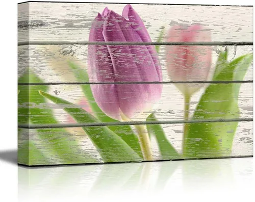 Miniatura 41 de wall26 - Obra de arte con estampado de madera de ciervo en bosque de abedules - Lienzo rústico para pared, arte para el hogar - 16 x 24 pulgadas
