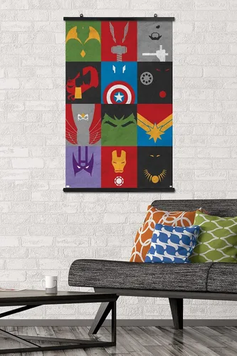 Miniatura 2 de Trends International Marvel Comics-Avengers-Minimalist Grid Mount Póster de pared Paquete de póster y clip