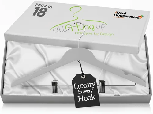 Miniatura 15 de All Hung Up - Perchas delgadas de plástico con clips, diseño que ahorra espacio con agarre antideslizante, duraderas para el uso diario