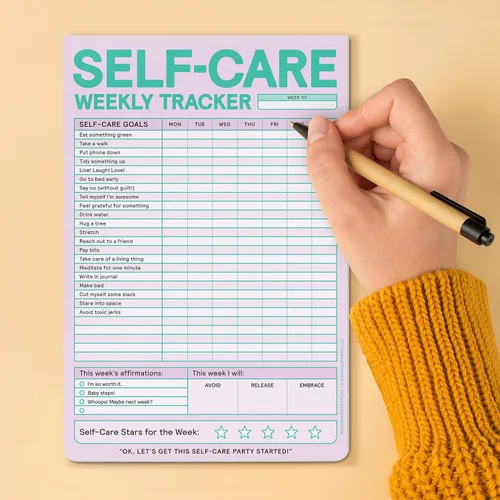 Miniatura 5 de Knock Knock Self-Care Weekly Tracker Pad, Step-by-Step Self-Care Checklist Note Pad (Pastel Version), 6 x 9-inches Encuadernación desconocida
